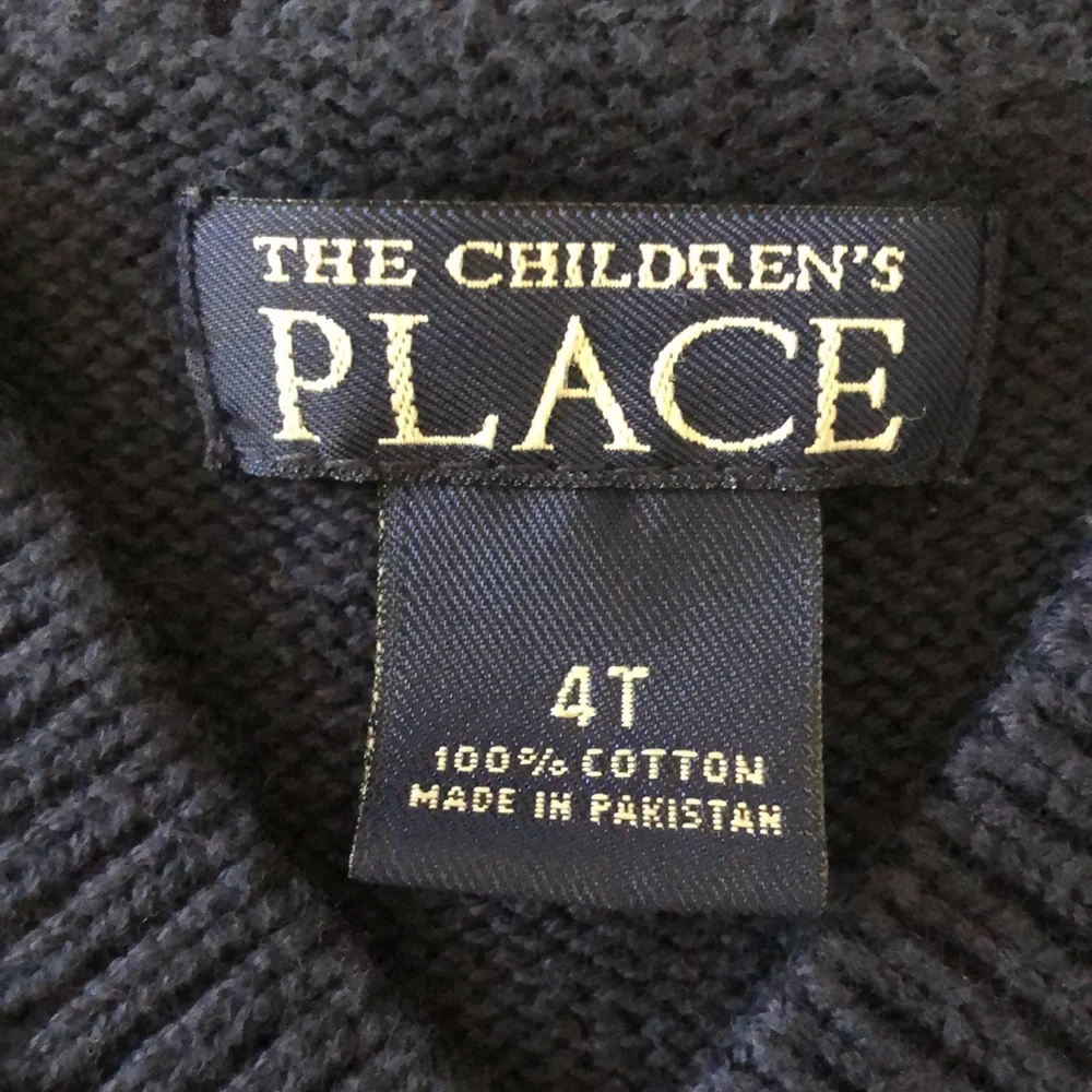 The Children’s Place V Neck Sweater Vest Size 4T Navy w/Stripes